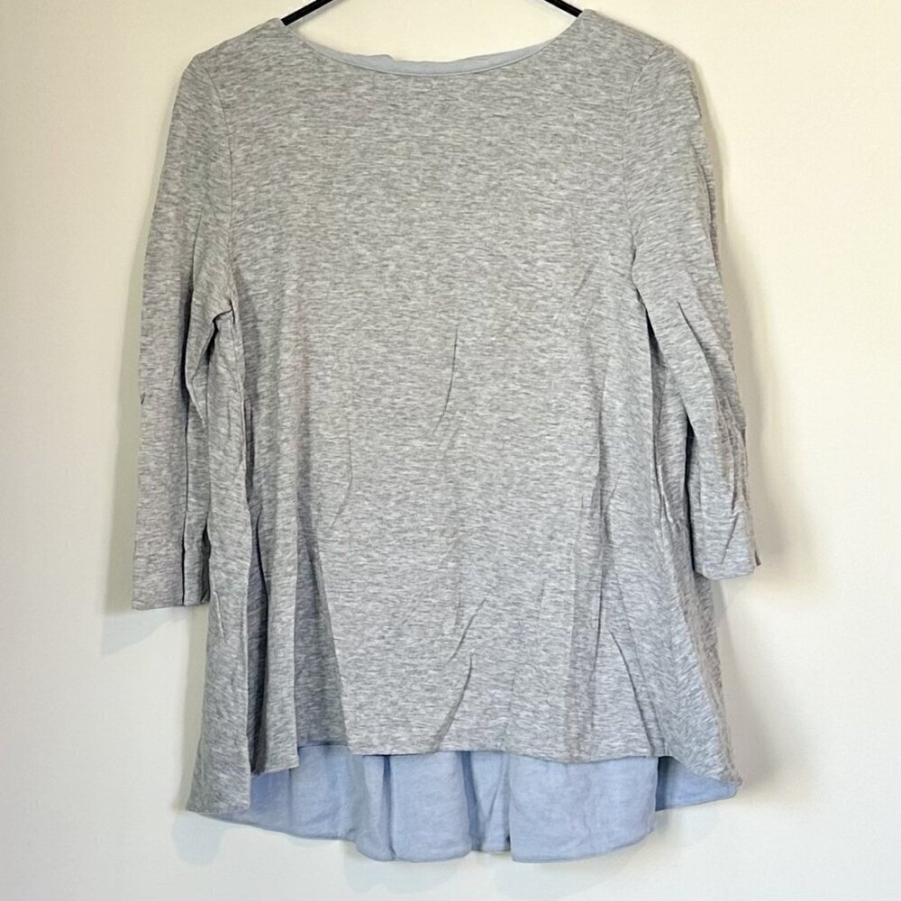 COS Relaxed Grey Fit Blouse Tunic Top Medium Dip Hem - Size: Medium